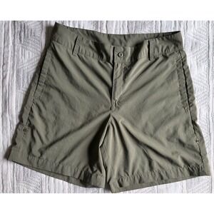 Columbia Omni-Shade Hiking Shorts Women Size 12 Olive Green Outdoor Fishing